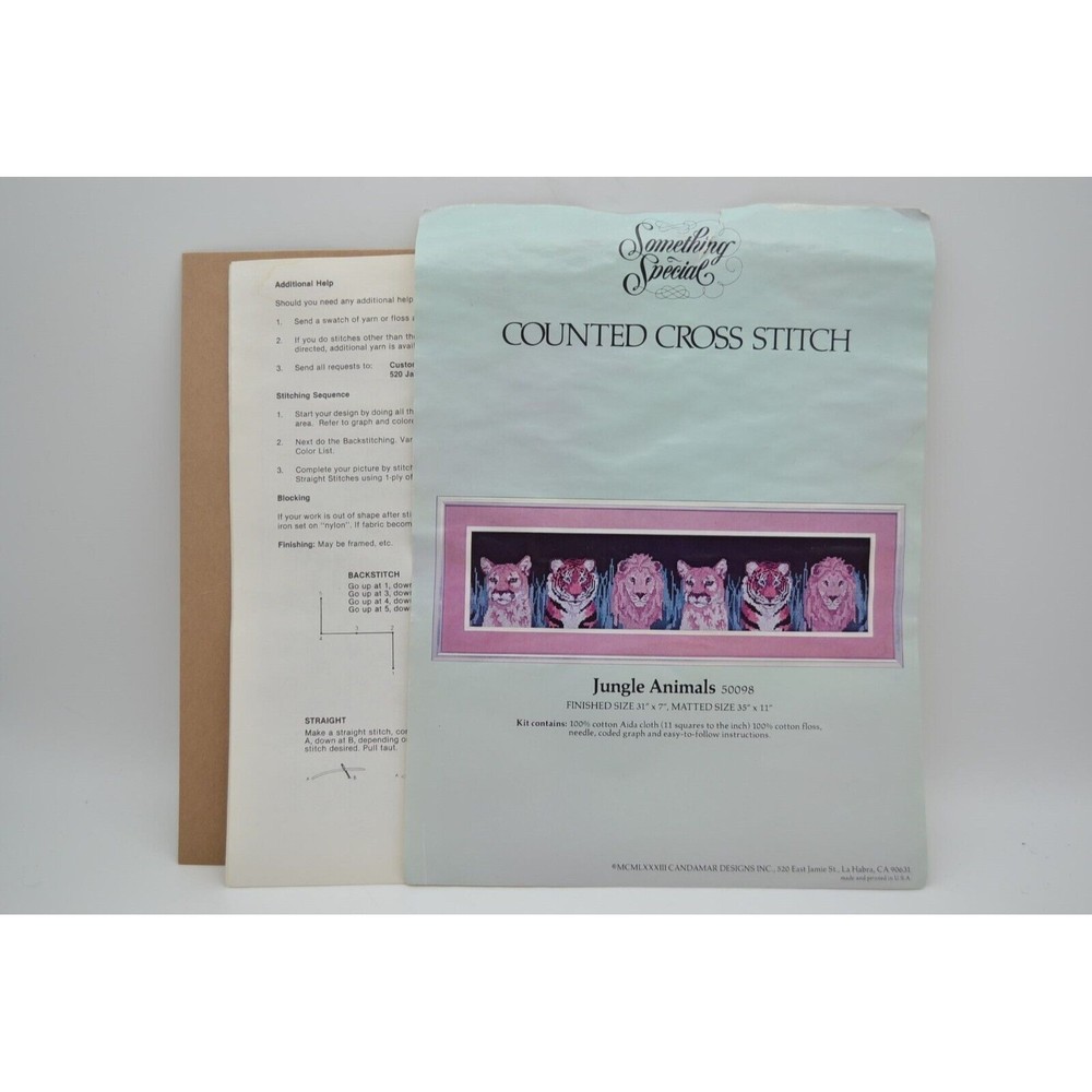 Something Special Counted Cross Stitch Kit: Jungle Animals #50098, 35" x 11"